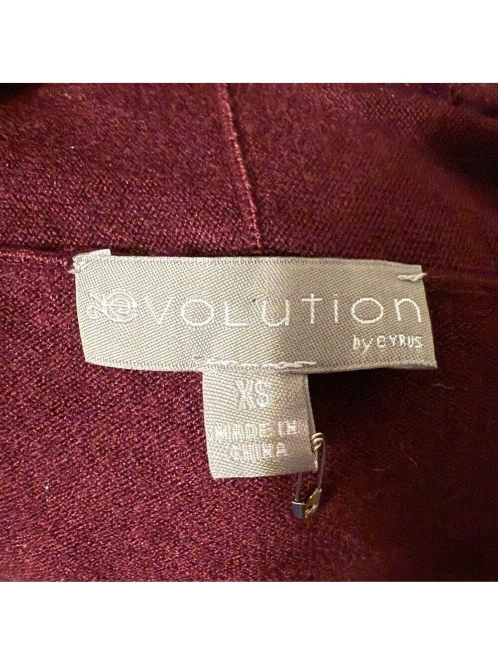 Evolution by Cyrus Ribbed Cardigan XS Red Burgundy Open Front Knit Lightweight - Picture 11 of 14